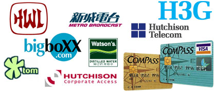 Hutchison Whampoa, Hutchison Telecom, Compass VISA, H3G, A.S. Watson's, bigboXX.com, Tom.com, Metro Broadcast